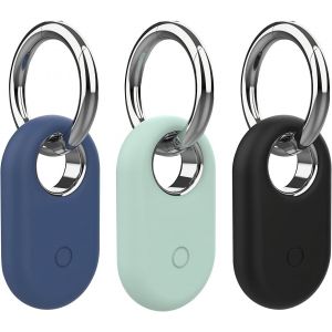 LETNERNY-3 Pi&egrave;ces Coques De Protection Pour Samsung Galaxy Smarttag 2, R&eacute;sistantes Aux Chocs, Antid&eacute;rapantes Et Anti-Rayures En Silicone Avec Porte-Cl&eacute;s - Neuf