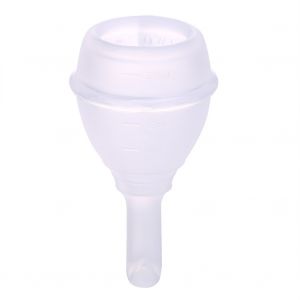 Coupe hygienique feminine reutilisable en silicone medical pour les regles, 25 ml (transparente, taille S) - Neuf
