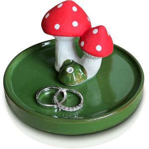 Champignon Mignon En Céramique Bijoux Plateau Bague Plat,Bracelet Porte-Bague Avec Déloratif Gr - Neuf