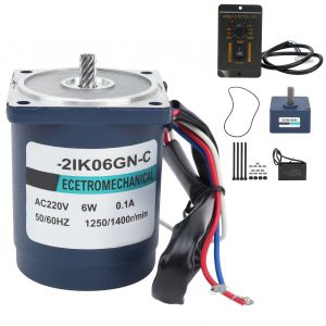 XYONG Moteur reducteur a engrenages 6 W CA 220 V CA XD2IK06GN-C, vitesse reglable, boite de vitesses et controleur de vitesse 12,5 - Neuf