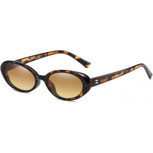 Petite Ovale Lunettes De Soleil Homme Femme, Vintage Lunettes De Soleil Ovale Années 90 Retro Rondes Protection Uv - Neuf