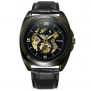 Montre Automatique Analogique Creuse Pour Homme D'affaires Winner (Noire) - Neuf