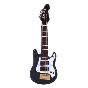 Accessoire de maison de poupee miniature 1:12, guitare electrique, instrument de decoration, jouet ornemental (noir) - Neuf