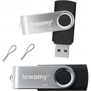 Lot De 2 Clés Usb 8 Go Pivotantes En Vrac,8 Go,Lot De 2 Clés Usb 2.0 De 8 Go,Clé Usb Twister 8 Go - Neuf