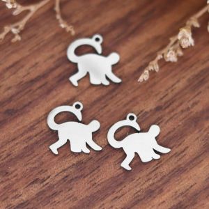Mini Breloques Animaux En Acier Inoxydable Pour Bricolage, Bracelets &Agrave; Glands, Bijoux Ex&eacute;cutifs, Pendentif Loup, Renard, Singe, Chameau, Dragon, L&eacute;zard, En Vrac, 3 Pi&egrave;ces--Pa1809 - Neuf