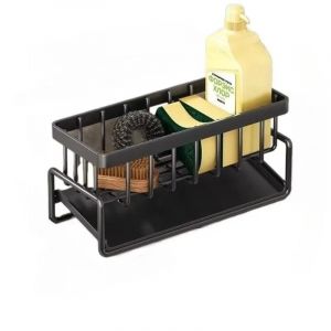 Organisateur D'&eacute;vier En Acier Inoxydable,&Eacute;gouttoir Avec Porte-&Eacute;ponge &Agrave; Savon,Panier Filtrant Multicouche,Rangement De Cuisine,Organisateur De Cuisine.Black No Towel Bar. - Neuf