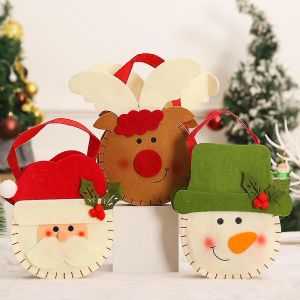 No&euml;l Sac &Agrave; Cordon De Serrage 3 Pack De No&euml;l 3d De Conception En Tissu Sacs-Cadeaux Apple Sacs De Faveurs - Neuf