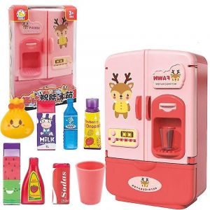 Réfrigérateur De Simulation Pour Enfants, Jouet De Cuisine, Réfrigérateur, Maison De Jeu, Ensemble De Jouets Éducatifs (Rose) - Neuf
