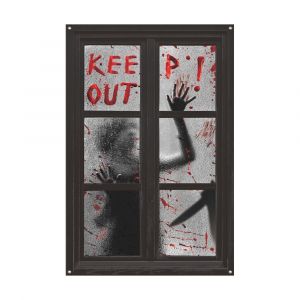 Décorations De Fenêtre Effrayantes D'halloween « Ne Pas Entrer » Rideau Fantôme D'horreur D'halloween Couvre-Porte Fenêtre Décoration De Fête - Neuf