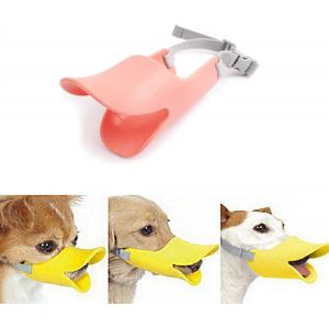 Masque antimordeduras en forme de la bouche d'un canard, faites de silicone, pour empêcher d'aboyer, mordre et mordre (S, rose) - Neuf