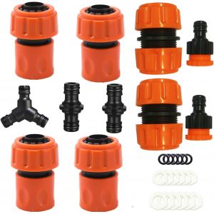 Connecteur De Tuyau Abs Ensemble De 11 Pi&egrave;ces&iquest;Raccord Rapide D'extr&eacute;mit&eacute; 4 * 19 Mm 3/4 "",2 * Connecteur M&acirc;le Double,Connecteur De Robinet2 * 2 En 1,Rallonge2 * 3/4"",Connecteur 1 * Y - Neuf