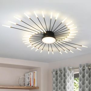 Ulteronixshop-Plafonnier Led Moderne Pour Salon,Acrylique Luminaire Plafonnier,Int&eacute;rieur Design Lampes De D&eacute;coration Pour Salon Chambre &Agrave; Coucher Et Salle &Agrave; Manger(Noir,42+1 T&ecirc;te) - Neuf