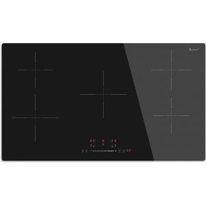 Checarzhn--No1-Plaque À Induction 90 Cm, Plaque De Cuisson À Induction 5 Foyers,Plaque Induction 9300w Avec Protection Contre L'arrêt Automatique, Minuterie, Sécurité Enfants, Commande Tactile, 220-2 - Neuf