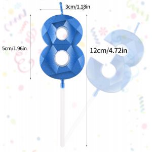 Bleu Profond Bougies D'anniversaire En Forme De Chiffre 80, 3d Bougies Bleu Profond D&eacute;coration De G&acirc;teau,D&eacute;coration De G&acirc;teau Pour F&ecirc;te D'anniversaire, Mariage,Bougie D'anniversaire Pour G&acirc;t[Z1664] - Neuf