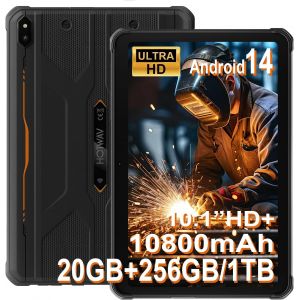 CHECARZHN--NO1-R10 Pro Tablette Incassable 2025-20Go + 256Go/Tf 1To Android 14 Tablette, 10080Mah Battery, Écran 10.1"" Hd+ Tablette Tactile, 13Mp+5Mp, Octa Core, Dual Sim 4G, Face Id, Ip68&Ip69K, Gps, Otg - Neuf