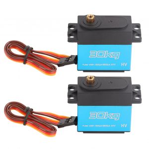Lot De 2 Servomoteurs De Direction 30 Kg En Alliage D'aluminium A Engrenages 270 Degres Avec Bras Servo En Metal 25 Dents Pour Robots A L'echelle 1/8, 1/10 Et 1/12 - Neuf