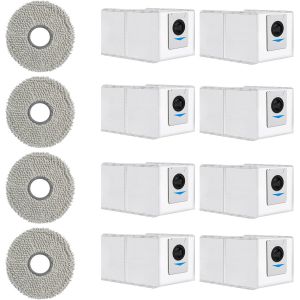 12 Pièces Kit D'Accessoires Pour Ecovacs Deebot T30 Pro Omni / T30 Max, 8 Sac D'Aspirateur 4 Chiffon Lavable, Ensemble D'Accessoires Pour Aspirateur Robot[SSE7110762] - Neuf