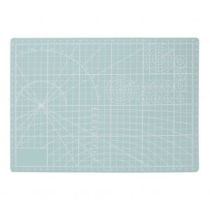 Tapis de decoupe A4 double face en PVC, grille auto-reparatrice, outil de bricolage pour etudiants (vert clair) - Neuf