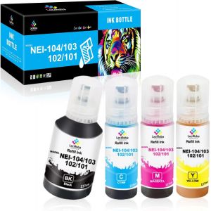 ERYI-Et-104 Pour Cartouche Epson 104 103 102 Et Encre Epson 104,Pour Et-2710 2711 2712 2714 2715 2720 2721 2726 2810 2815 2820 2821 2825 2826 4700 4800 Imprimante (4 Paquets) - Neuf