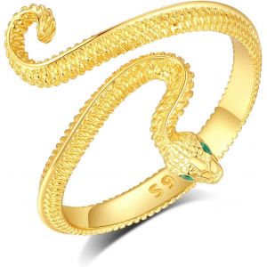 Yemaesre-Anneaux De Serpent Pour Femmes Hommes, 925 Argent Sterling Serpent À Bague Ouverte De Serpent Bands Anneaux Bijoux Animaux Cadeaux - Neuf