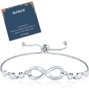 Kalsw-Cadeau De Fête Des Mères Bracelet Pour Maman Cadeau Pour Maman Bracelet De C?ur En Acier Inoxydable 316l Meilleure Maman Du Monde Cadeau D'anniversaire Pour Maman - Neuf
