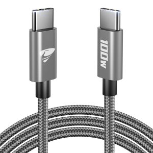 KAL-Câble Usb C Usb C 100 W 5 A Câble Chargeur Charge Rapide Usbc 2 M Fil Chargeur Nylon Câble Type C Vers Type C Pour Iphone 15 Pro Max/Plus Ipad Pro/Air Macbook Samsung Galaxy S23 S22 S24 - Neuf