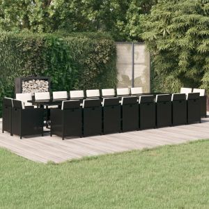 Prolenta Premium - Ensemble &Agrave; Manger De Jardin 21pcs Coussins Noir R&eacute;sine Tress&eacute;e - Neuf
