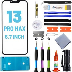 KALANKA-&Eacute;cran avant en verre pour iPhone 13 Pro Max 6,7"", kit de r&eacute;paration avec colle imperm&eacute;able (pas LCD ni num&eacute;riseur tactile) - Neuf