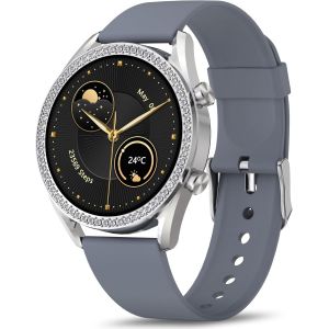 Montre Connect&eacute;e Femme Avec Appel, 1.27"" Hd Smartwatch Ronde, 123+ Modes, Fitness Tracker Petit, Montre Intelligente Pour Android Ios, Or Clair[MON8301245] - Neuf
