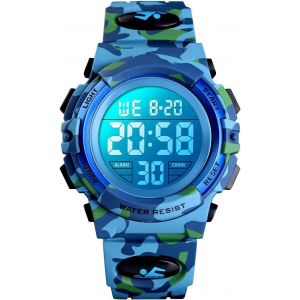 Kalanka-Enfants Montre Numérique Sport Extérieur 50m Étanche Montres Électroniques Réveil 12/24 H Chronomètre Calendrier Boy Girl Montre - Neuf