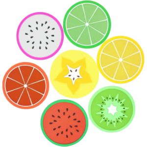 Pièces Sous-Verres En Silicone,Créatifs Antidérapant Fruit Dessous De Verre,Rond Boisson Dessous De Verre Pour La Maison,Le Bureau,Le Bar Et Le Restaurant - Neuf