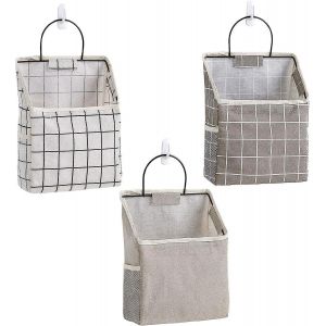 Tissu mural suspendu rangement Caddy Bag sur la porte pochette organisateur pour chambre salle de bain cuisine (3P - Neuf