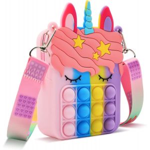 Sac &agrave; bandouli&egrave;re pop pour les filles et les femmes,grands sacs &agrave; main pop,joli sac de dessin anim&eacute; en silicone sensoriel (Unico - Neuf