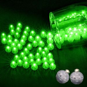 100 Round Led Light Balloons, Round Led Balloons For Indoor Use, Mini Led Balloons Lamps For Birthday Wedding Christmas Halloween Paper Lantern Decoration (Green) - Neuf