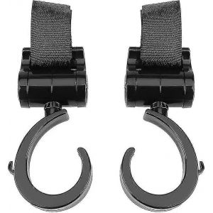 Cintre De Poussette Polyvalent 360 Degr&eacute;s Rotatif Poussette Crochet De Poussette Abs Cintre En Plastique Accessoires (Noir) (2pcs) - Neuf