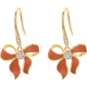 Kalhx-Boucle Oreille Femme Papillon D'oreille Pendantes Bijoux Marron/Noir Bow Boucle D'oreille Plaqué Or/Argent - Neuf