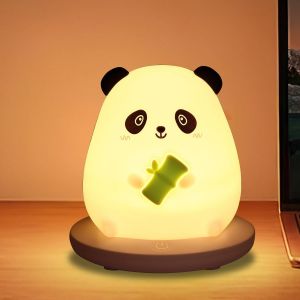 Veilleuse Panda Pour Enfants, Adorable Veilleuse En Silicone Rechargeable, Lampe Led Tactile, 3 Niveaux À Intensité Variable, Lampe De Nuit Panda Douce Pour Tout-Petits, Chambre D'[Vei9271680] - Neuf