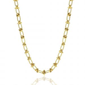 Collier En Or Pour Femme, Plaqu&eacute; Or 14 Carats, Grosse Cha&icirc;ne En Acier Inoxydable Dor&eacute;, Style Tendance. R&eacute;f. : 1505 - Neuf