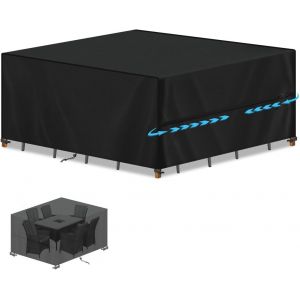 Housse Salon De Jardin Exterieur Impermeable Housse De Protection De Table Ext&eacute;rieur 420d Oxford Tissu Housse Pour Meuble De Jardin Protection Canape Jardin Anti-Uv Au Vent 200x160x74cm - Neuf