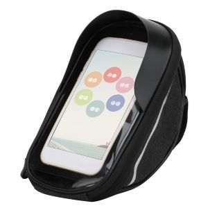 Sacoche etanche pour guidon de velo, etui pour telephone a ecran tactile, sac de cyclisme noir - Neuf