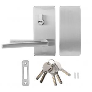 Serrure de porte coulissante en acier inoxydable pour porte en verre double, 0,4 a 0,6 po, pour droitier - Neuf