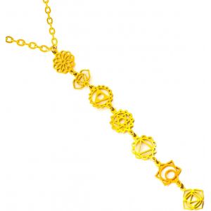 Kalanka-Collier Pour Femme Avec Pendentif Long Symboles Spirituels, N?Ud De Sorcière, Tétragramme, 7 Chakras, Yoga, Reiki, Méditation, Amulette - Neuf