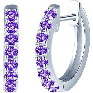 Kal-Boucles D'oreilles Cr&eacute;oles En Argent 925 Pour Femme - 10 Mm - Petites Boucles D'oreilles En Zircone - Cadeau Pour Femme, Petite Amie, Femme, Adolescente, Anniversaire, F&ecirc;te Des M&egrave;res, Mariage, - Neuf
