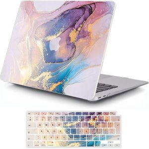 Coque Compatible avec 2022 M2 MacBook Pro 13 pouce 2021 2020-2016 Libérer M1 A2338 A2289 A2251 A2159 A1989 A1706, Dur Écosser Cas et Housse de Clavier pour Mac Pro 13 avec Touch Bar, White Gold - Neuf