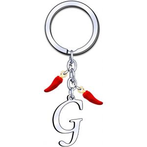 Kal-Porte-Cl&eacute;s Initial A-Z, Pendentif D&eacute;coratif Piment, Cadeau Pour Femme Homme, Anniversaire No&euml;l - Neuf