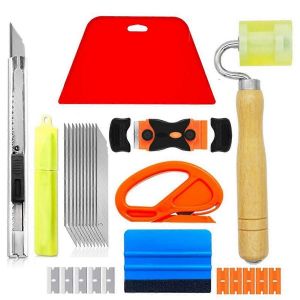 Ensemble de 27 pièces de film de voiture double face mur outil kit rouleau pression roue joint ruban à mesurer - Neuf