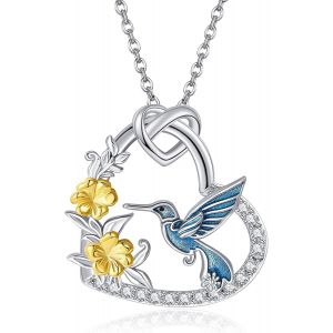 Collier Colibri En Argent Sterling 925 Avec Pendentif Colibri - Cadeau Pour Femme Et Fille,Argent Sterling - Neuf
