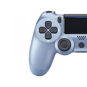 Manette de jeu avec motion sensing &agrave; six axes, double vibration et Bluetooth (adapt&eacute;e pour PS4) -Titane bleu or - Neuf