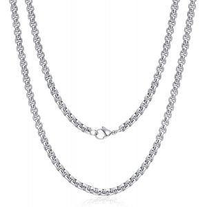 Tianyi-2 Pi&egrave;ces Chaine Homme,Cha&icirc;ne Acier Inoxydable Femme,Necklace Largeur 3.6mm,Chaine En Argent Homme,Collier Femme Acier Inoxydable Chaine Acier Inoxydable Pour Filles Gar&ccedil;ons - Longueur 50/60cm. - Neuf