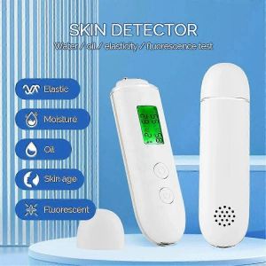 Testeur d'humidité de la peau Testeur d'eau et d'huile intelligent Écran LCD Humidimètre de la peau du visage Fluorescent - Neuf